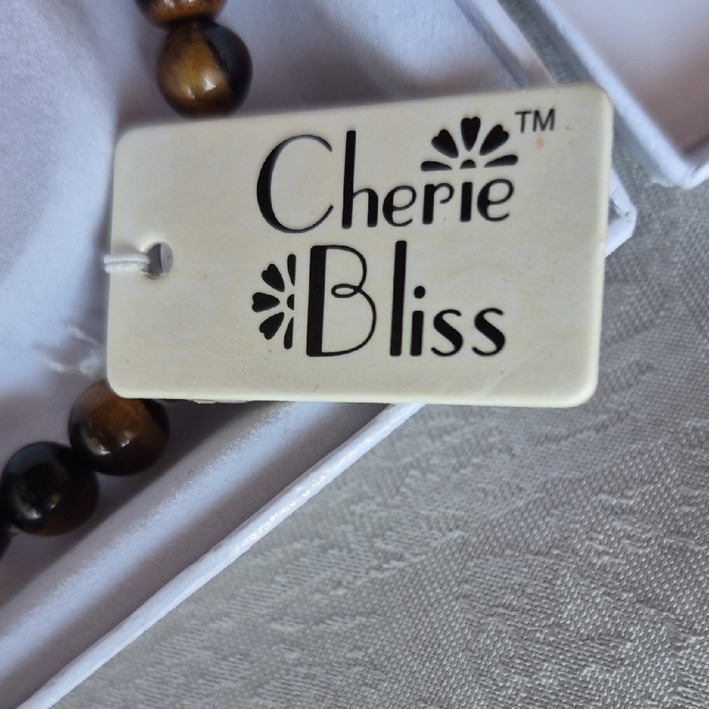 Soothing Tiger's Eye Beaded Bracelet By Cherie Bliss (J9) - Picture 2 of 3